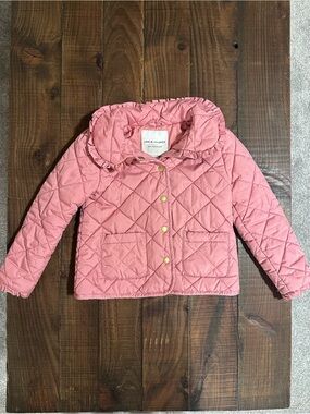 Janie and Jack Pink Quilted Ruffle Collar Puffer Jacket *gift with purchase*